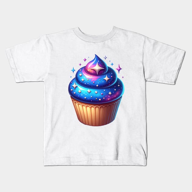 Galaxy Cup Cake Cake Lovers Kids T-Shirt by Odetee